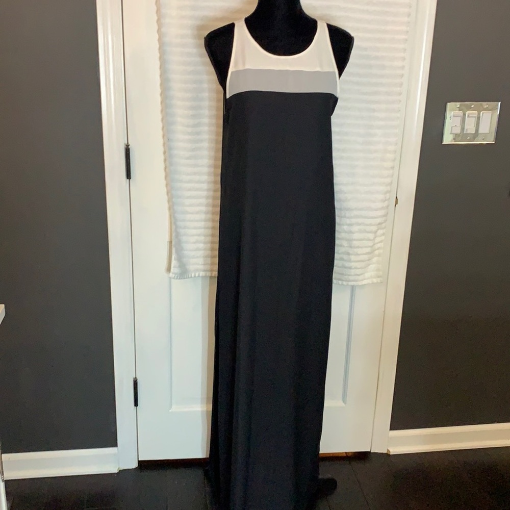 BB Dakota black and white sleeveless maxi dress